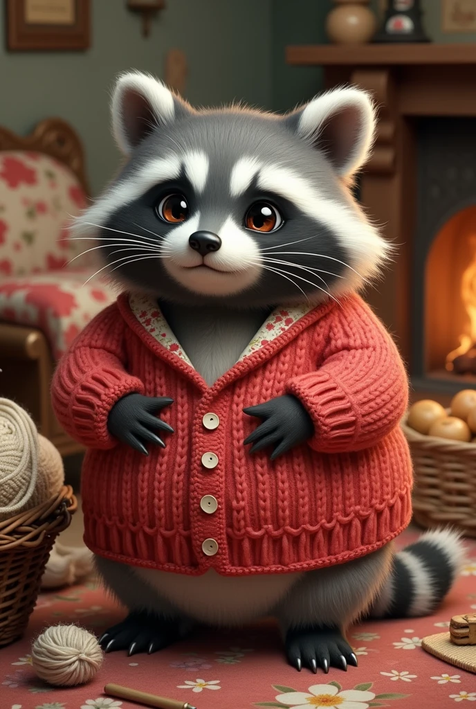 Strawberry Grandma Raccoon



