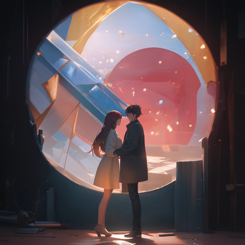 quality\(8k,Highly detailed CG unit wallpaper, masterpiece,High resolution,top-quality,top-quality real texture skin,surreal,Increase the resolution,RAW Photos,highest quality,Very detailed,wallpaper,Cinema Lighting,Ray-tracing,Golden Ratio\), BREAK ,(alone),(1 couple\(One boy\(One girl\):1.4), 1 couple\(One boy\(One girl\),Looking at each other,(Laughing happily:1.4),beautiful,cute,Holding hands, ,background\(Soft sunlight, bokeh,beautiful scene, Lovers' moods,\),Facing forward