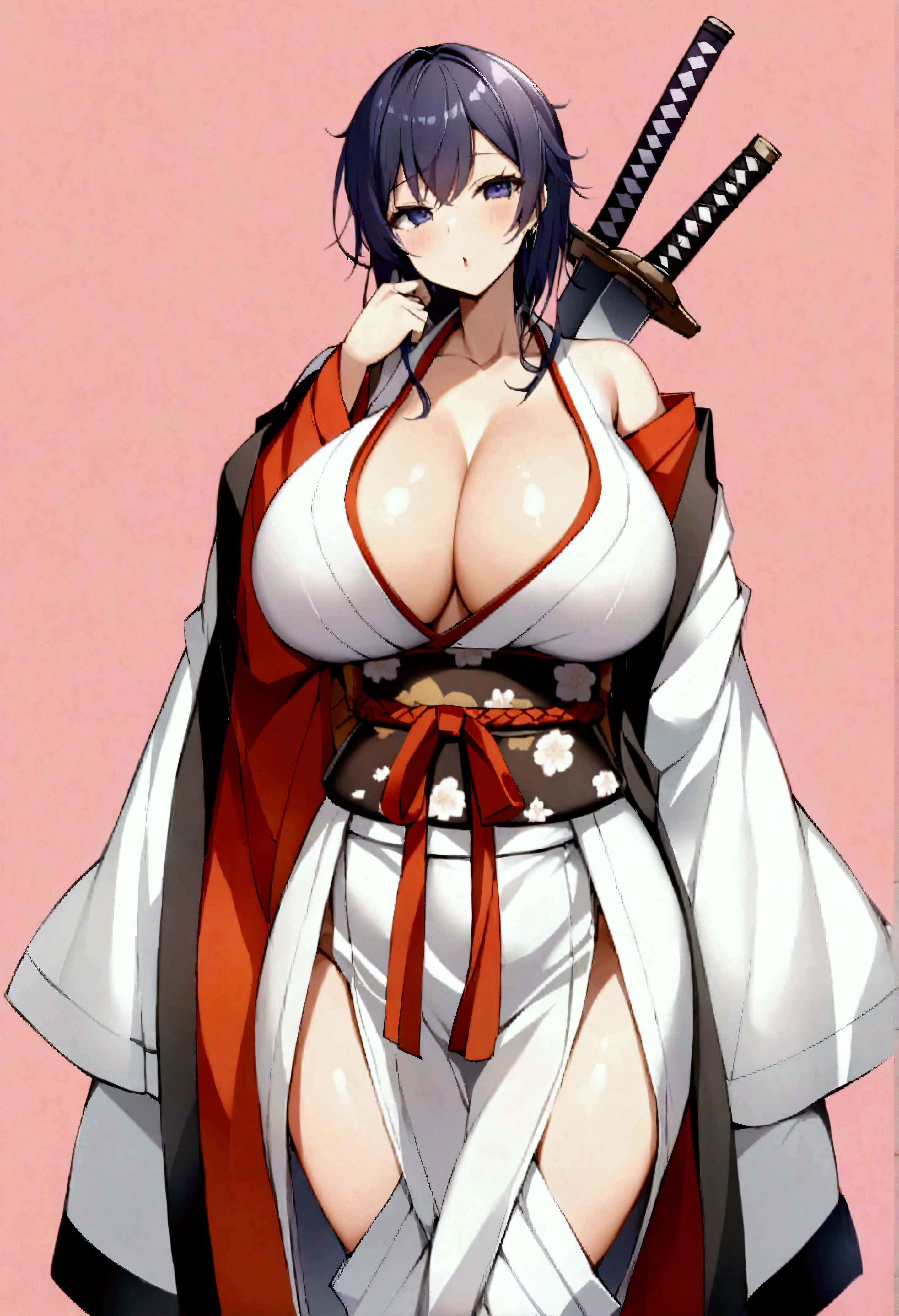 
score_9,score_8_up,score_7_up,score_6_up,score_5_up,source_アニメ,rating_questionable break one girl、oversize clothes、Big Breasts、、Has a shiny sword、Ronin、Japanese clothing、