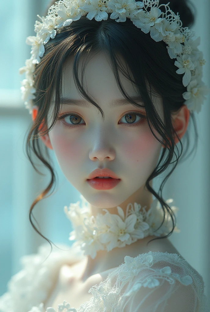 fantasy, Invalid、White、emit a magical light, masterpiece, best quality, 8K, Delicate skin texture, Detailed fabric texture, Delicate face, Intricate details, Extremely detailed,