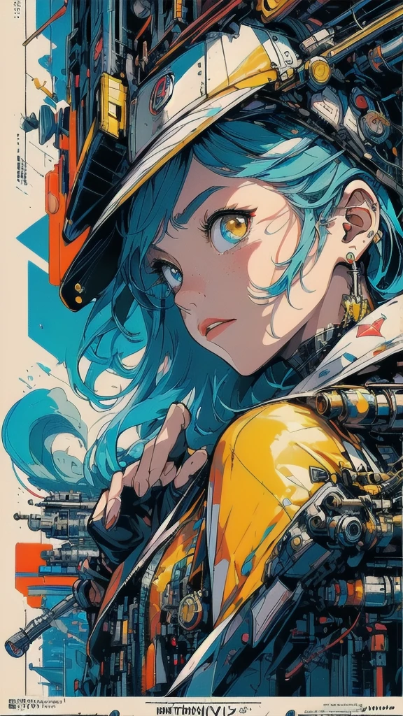 (((masterpiece, highest quality))),(((solo:1.2))),(((1girl:1.2))),32k wallpaper, very detailed, poster, vintage science fiction,(((((geometric cinematic movie poster))))), (bauhaus), shape,(((abstract))),(mid century modern),movie poster,(((((portfolio))))),(((((Close-up))))),(((((bust up))))),((((more various angle)))),(((highlight))),((((heterochromia)))),(((complete. detailed face))),(((Extremely talented))),(((((most complecated machine))))),(((((unlimited mechanic Workaholic))))),(((Absolutely detailed Mighty machines background))),(((Geiger counter))),(((Beautiful vibrant color scheme)))