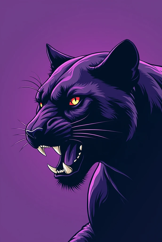 Purple Interclass Shirt with Panther in the Bottom Corner