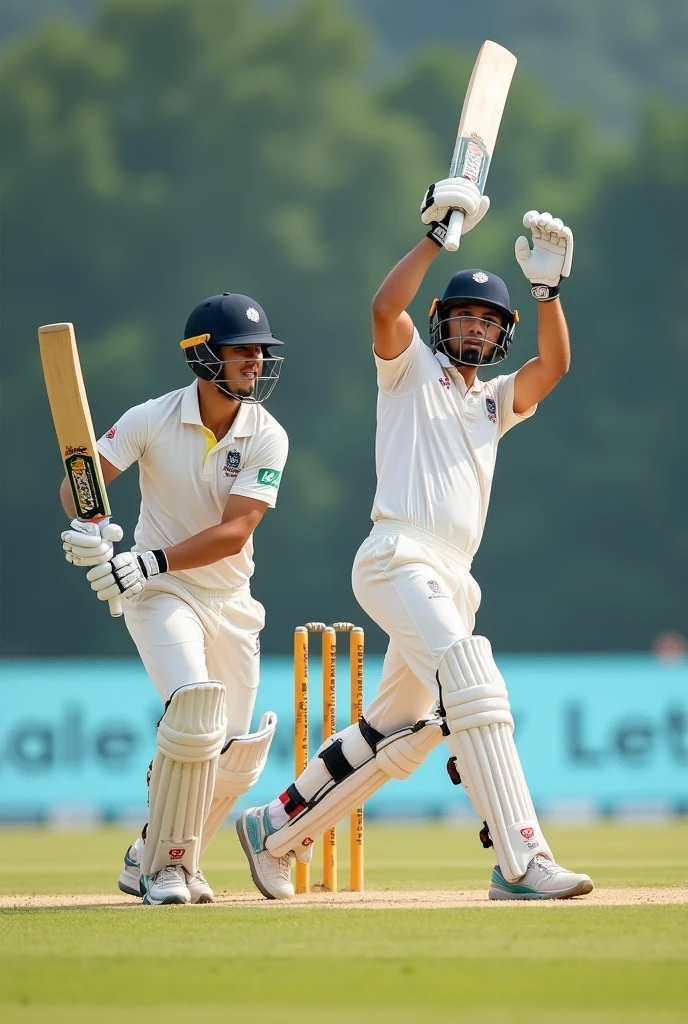 Two cricketer play creative image