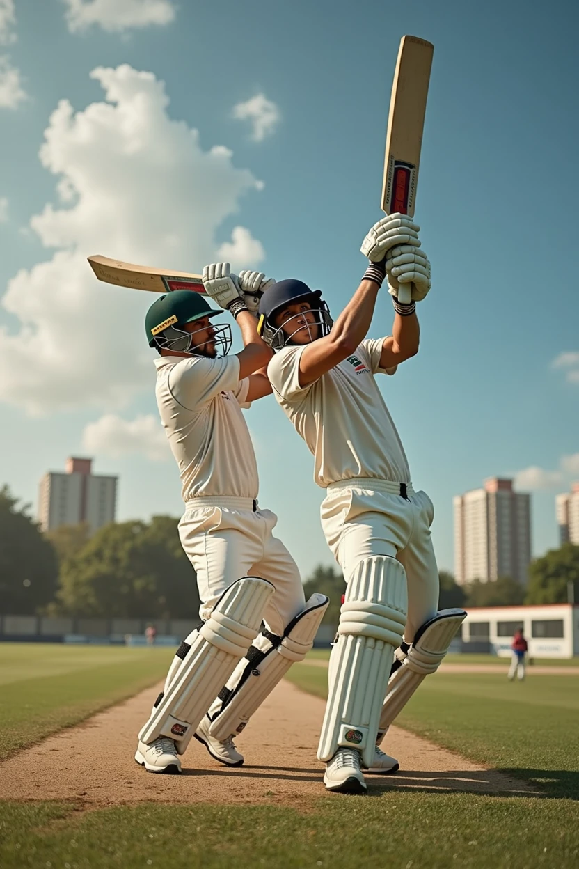 Two cricketer play creative image 