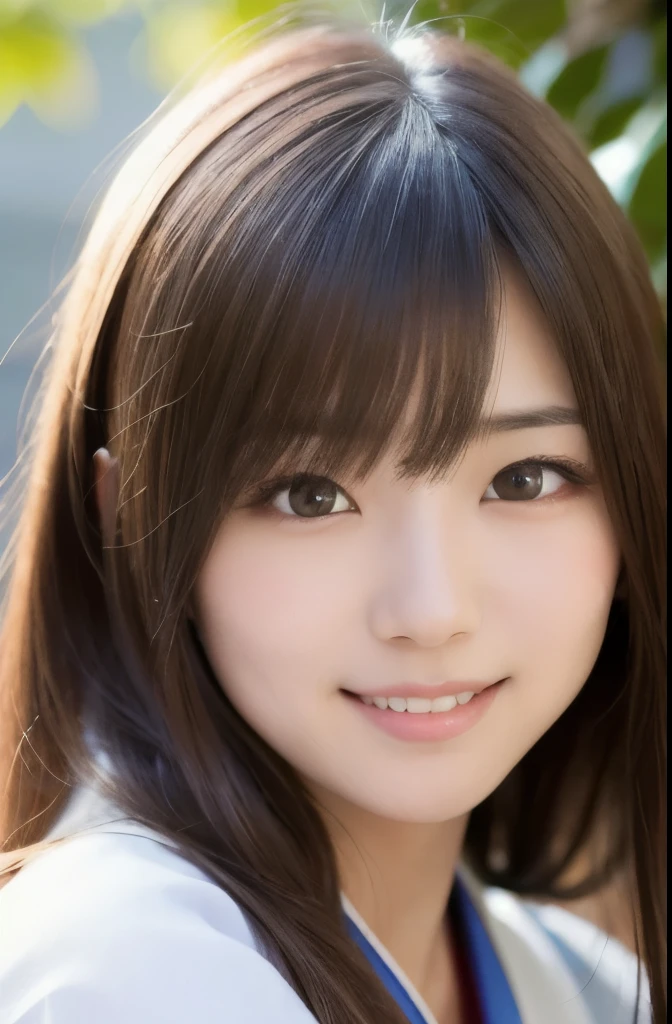 best quality, face focus, soft light, ultra high res, (photorealistic:1.4), RAW photo,(Shinozaki Ai), white skin, kawaii, 1 Japanese girl, solo, cute, (smile), (pupil, lights in the eyes), detailed beautiful face, Medium-sized breasts,(high resolution detail of human skin texture),(long hair),(portrait), upper body, white traditional kimono