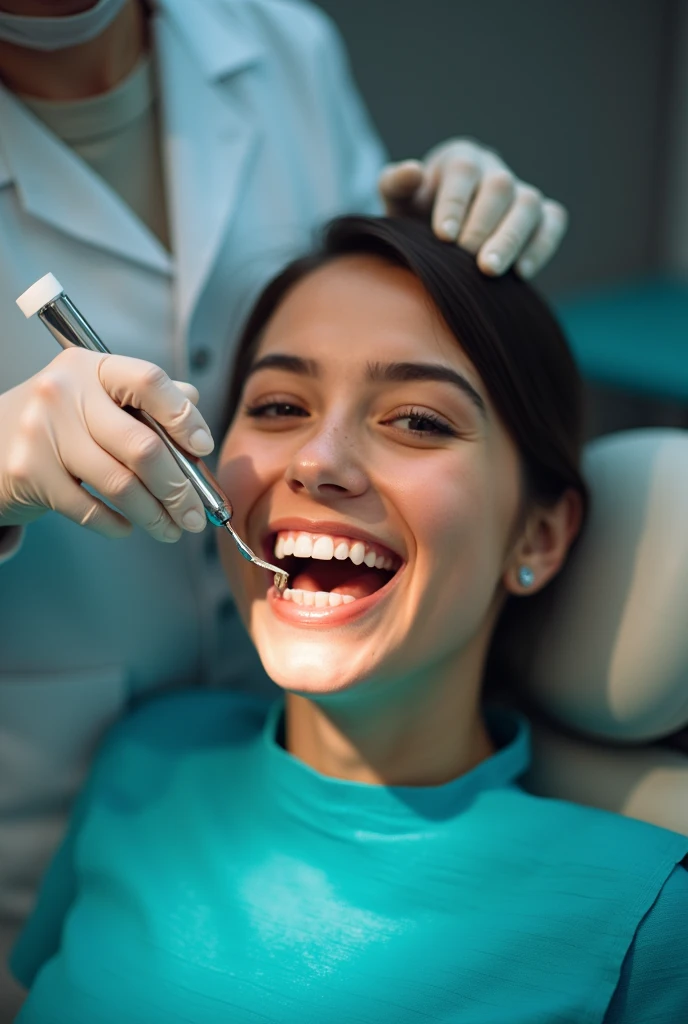 A PERSON UNDERGOING DENTAL TREATMENT