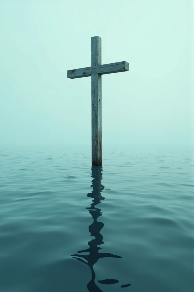 Cross in sea side