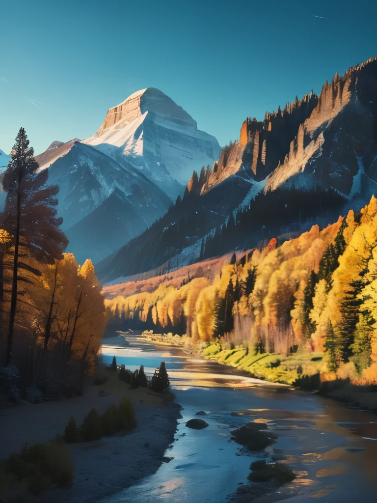 there is a river running through a forest with a mountain in the background, a photo by Jim Murray, flickr, fine art, wyoming, rocky mountains and a river, colorado mountains, mountains river trees, colorado, mountains and rivers, gorgeous scenery, scenic mountain setting, breath taking beautiful, beautiful setting, creek, stunning scenery, rocky mountains, river running thru the middle
