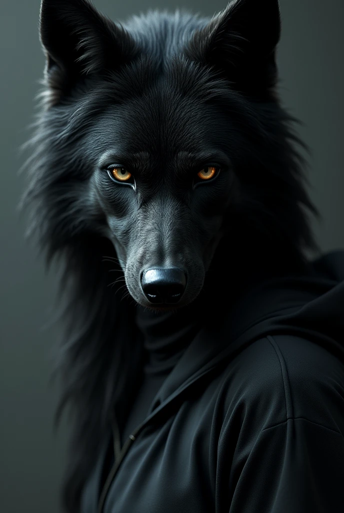 Wolf girl full face black skin black for