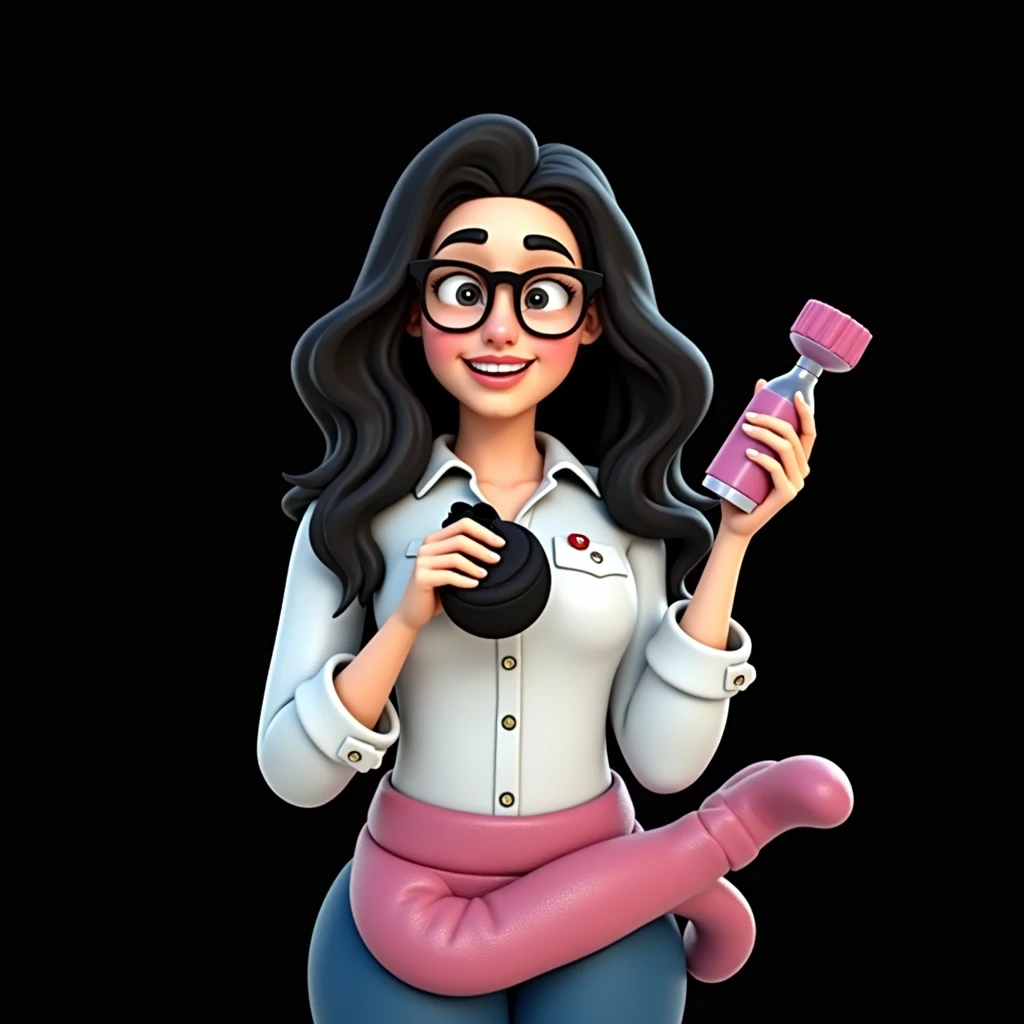 Cartoon character of a man in black glasses and blue shirt, an animated character, stylized character, animation style rendering, 3d stylized, Arnold Maya rendering, Stylized 3D rendering, toon render screenshot, 3d character, 3d character, Stylized 3D rendering, 3D character rendering, cartoon character, Personagem de close up, character posing, (Pixar-style) (master part:1.2) (bokeh) (best qualityer) (skin detailed) (detailed texture) (8k) (Argilla) (cinematic lighting) (sharp focus，Sit down and lift your upper body