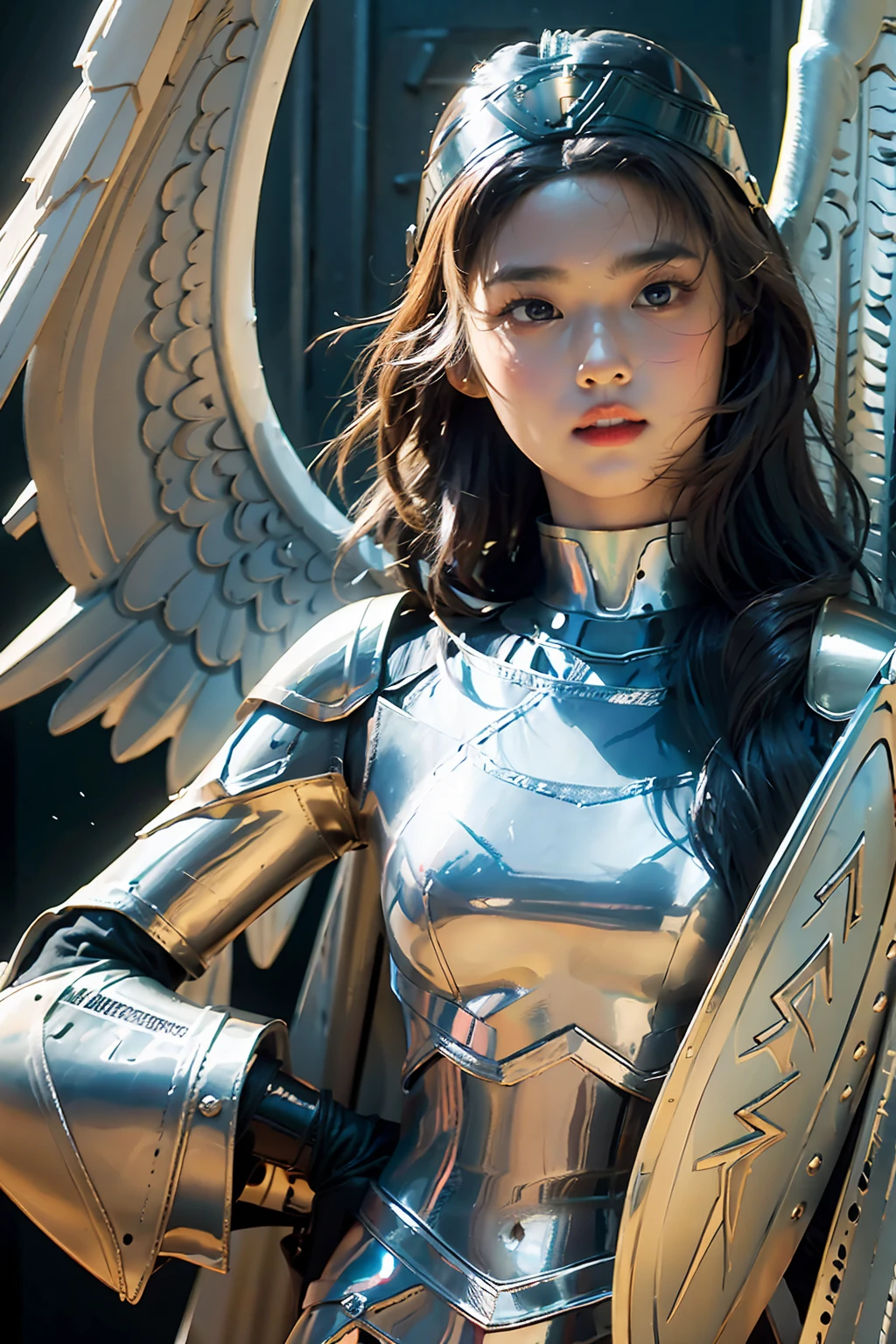 (l1vvydunne:.95), High angle photo of stunning young valkyrie woman in Stefan Kostic style, realistic skin texture,(Winged helmet:1.1), (valkyrie armor:1.2), 1 / 2 Body Crop, 8 5mm art lens, F 1. 2, sharp focus, 8k high definition, incredibly detailed, convoluted, elegant, Stanley Lau(Stanley Lau)Wow Art Jereum(artgerm)the art of