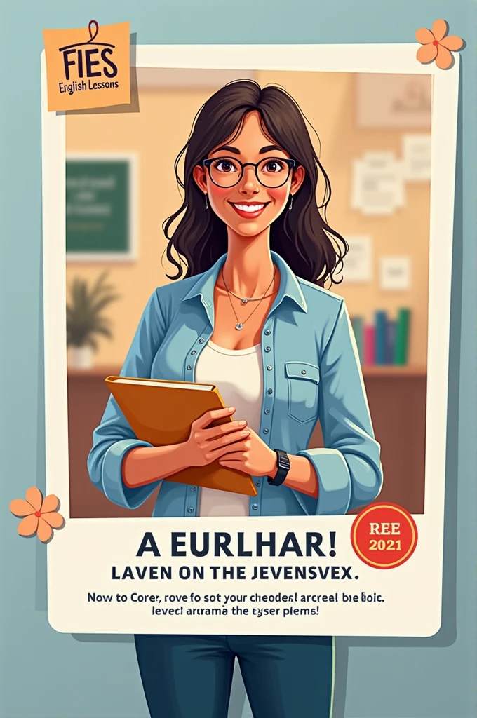 Create a flier saying Free English lessons - DM for details