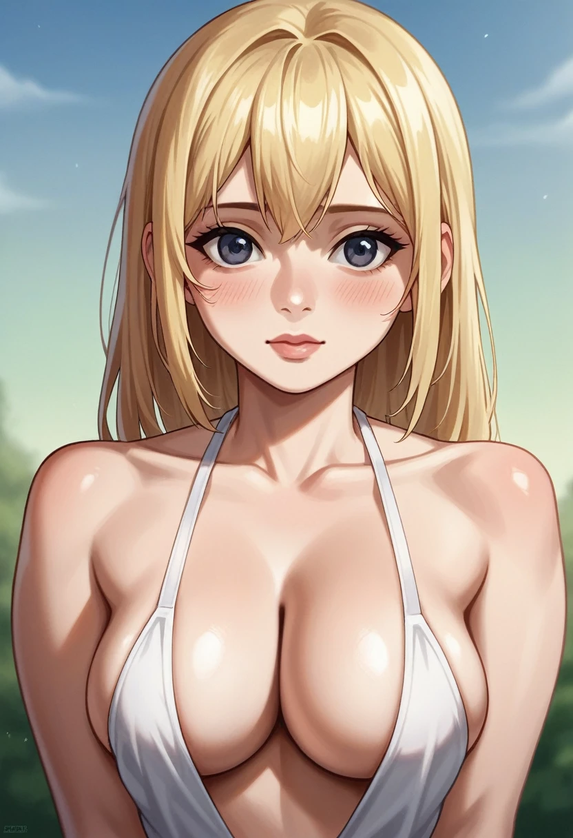 portrait photo of a beautiful blonde girl she is a extremely curvy (Brazilian body), sexy blonde Ukrainian girl. she has large breasts. overlooking Texas park in the background at dawn with hands overs head. (Fully nude) hyperrealistic, stunning, attractive, pretty, cute, feminine, perfect face. (high detailed skin:1.2), 8k uhd, dslr, soft lighting, high quality, film grain, Fujifilm XT3, (establishing shot:1.5), perfect hand. shallow depth of field, vignette, highly detailed, high budget, bokeh, cinemascope, moody, epic, gorgeous, film grain, grainy, Extremely Realistic, photo r3al, perfect eyes, more saturation, inst4 style, no blemishes, (close-up face photo). absolute cleavage. looking seductively into the camera