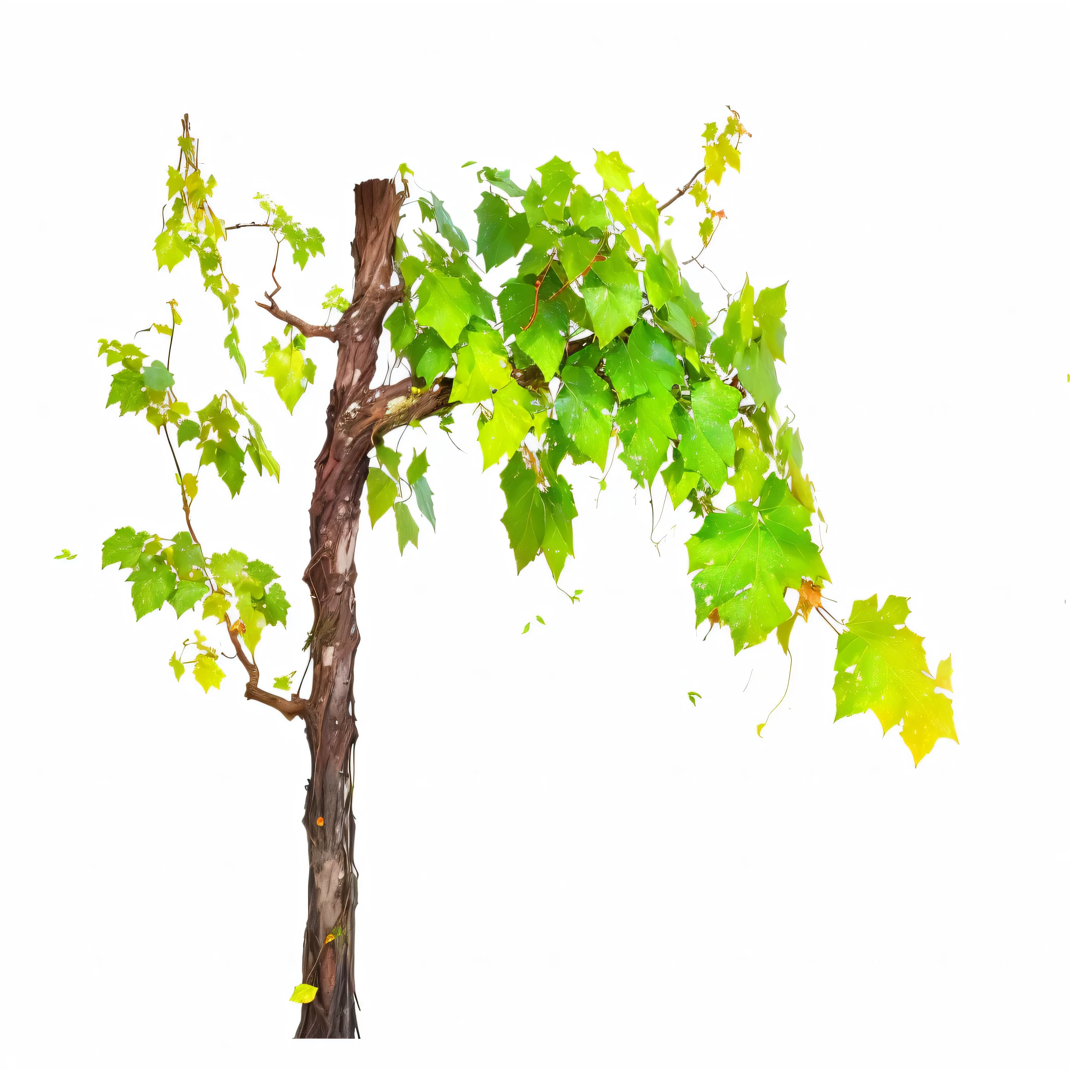 there is a vine growing on a tree branch with green leaves, connected to nature via vines, green vines, large vines, vines, limbs made from vines, vine twist, vine and plants and flowers, vines hanging down, damaged vine bridge, hanging vines, leaves and vines, with black vines, twisted withering vines, vineyard, vines and cracked wood, no watermark.