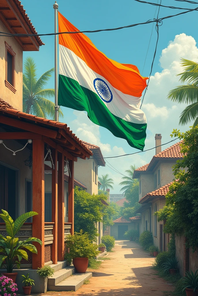 Har ghar tiranga painting using postal colour. An eye catching one.