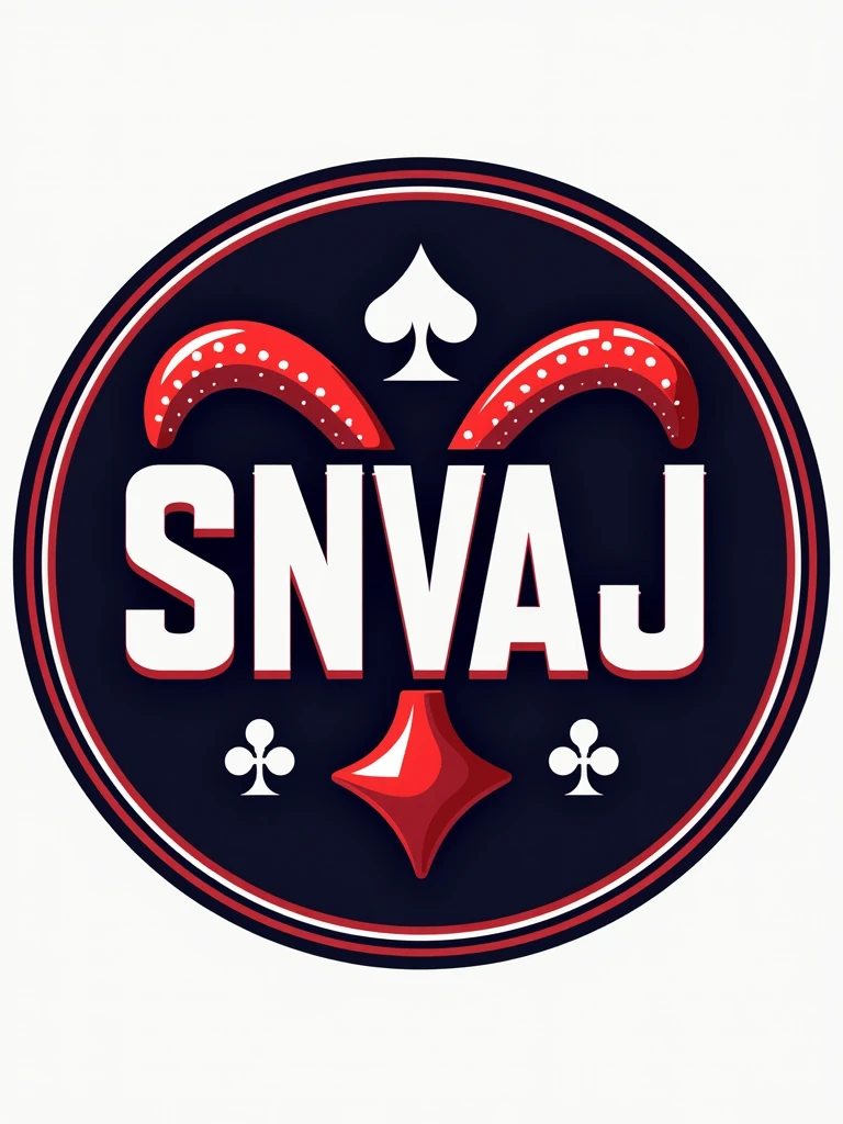 circular logo “snvaj" letters i ,joker, joker background