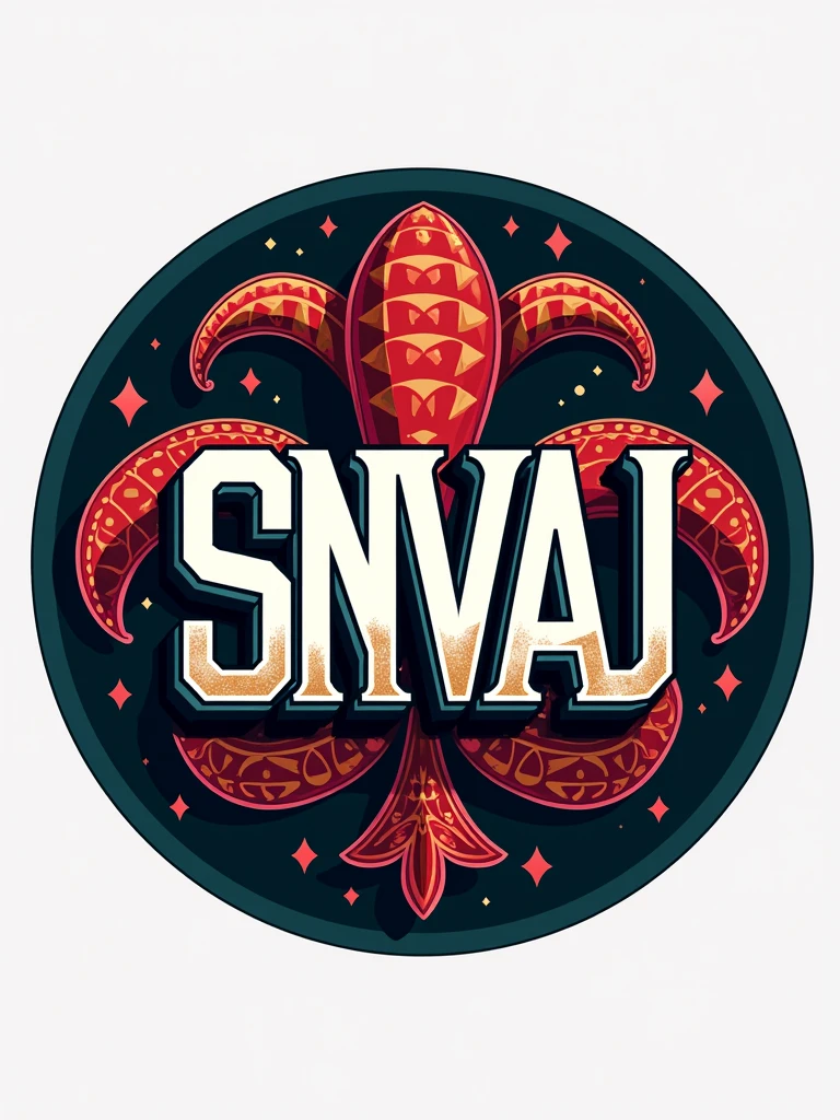 circular logo “snvaj" letters i ,joker, joker background