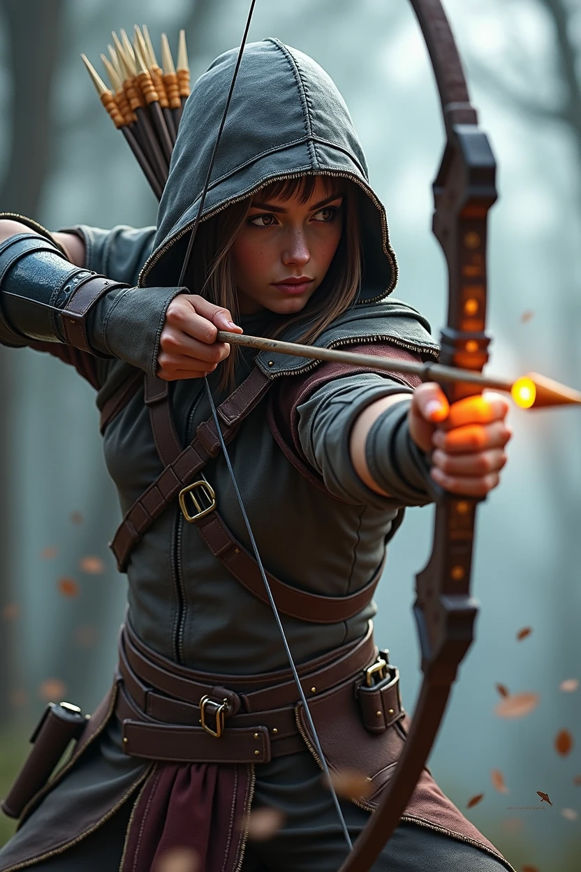 RAGNAROK ARCHER ONLINE, HOLDING YOUR BOW IN POSITION TO SHOOTS THE ARROW, in high quality, avatar