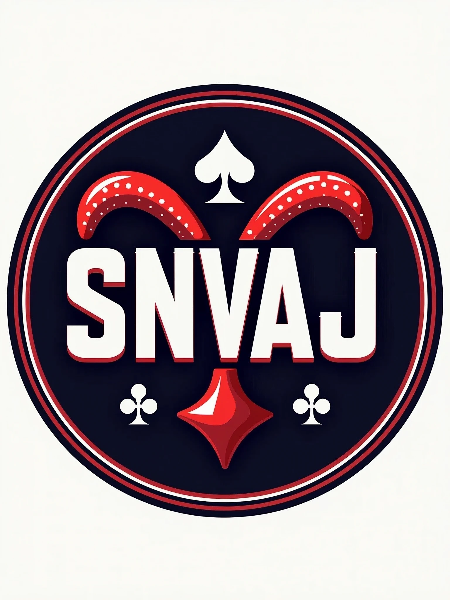 circular logo “snvaj"  letters i ,joker, joker background