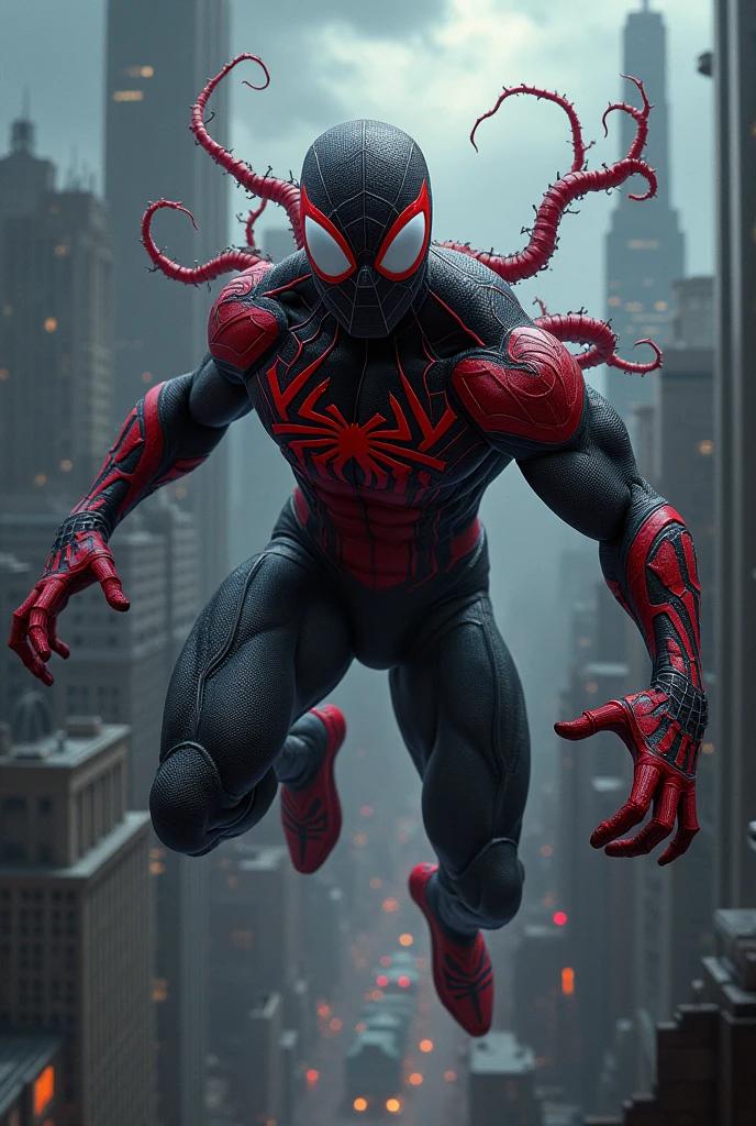 Spider-Man with the Toxin symbiote suit