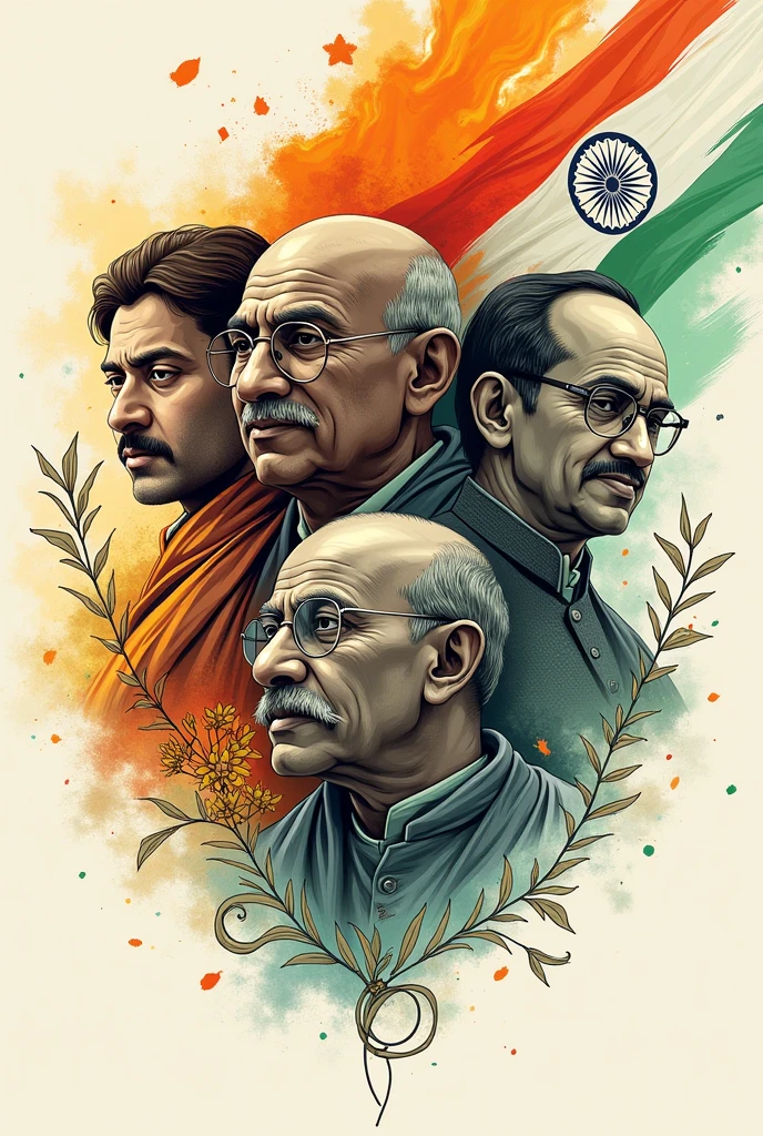 Subhash Chandra BOS chandrashekhar Azad Gandhi ji doctor bheemrav Ambedkar desh bhakti sketch