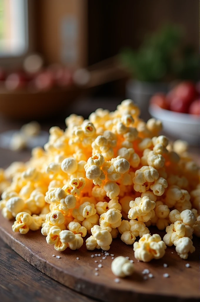 Popcorn on a table 