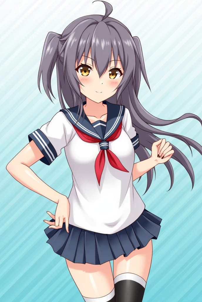 School swimsuit　Knee socks　　Wet　Sweat　　Kantai Collection　