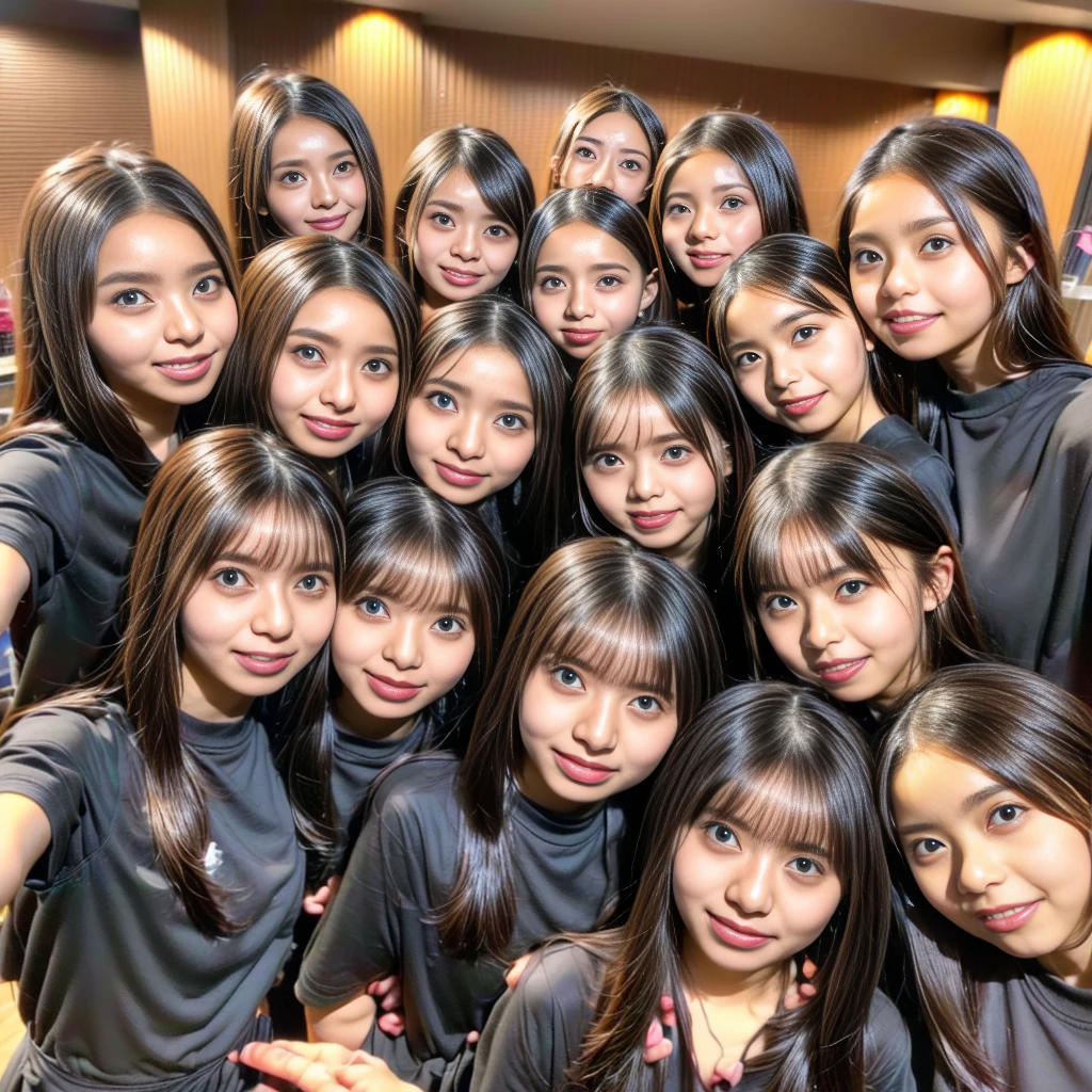 Raw photo、Clear Face、Clear photos、Crisp body、Ultra HD、group_photo ,(((multiple girls))),((((6+girls)))),((((10+girls)))),((((20+girls)))),(((Close Contact)))、gigantic breasts、((Packed))、((Packed)),women only、((Black Hair))、Japanese people,((()))、(((Large group))),((All the same height))、(((All the same face)))、((((They all have the same bust size))))、smile、Lovers、Flirting、On the road、All the same person、((((Outdoor))))、((((In town))))、((Main Street)),All the same person、((((Lesbian group dating))))、((((Shibuya City)))),Selfie