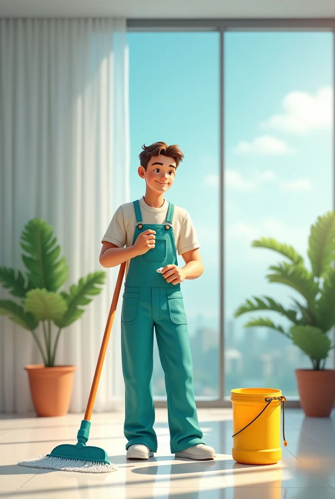 The cleaner is a refreshing young man.