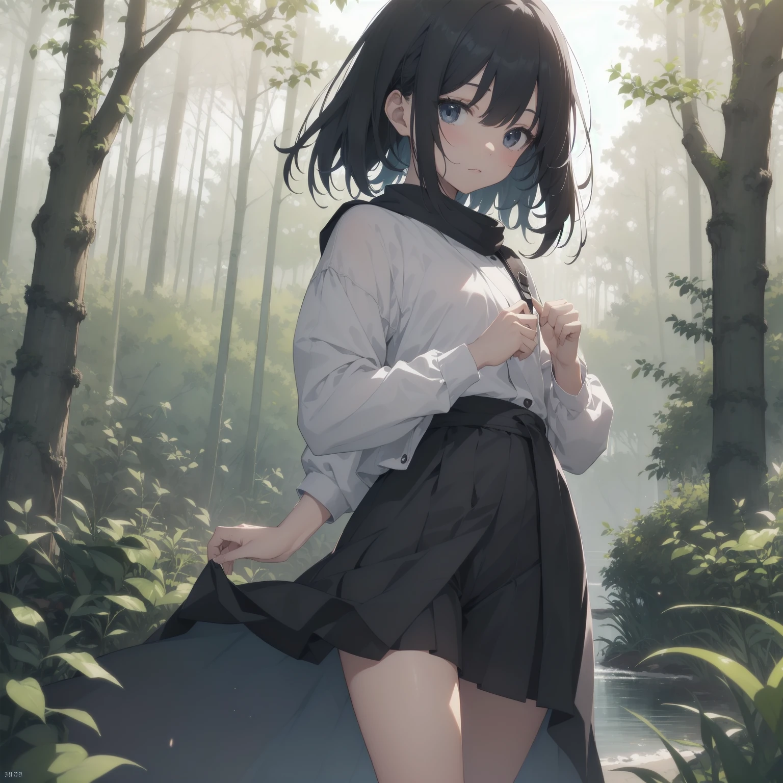 ultra-absurdres-Top quality by artist God, ultra-detailed, high resolution, anime moe artstyle, best anime 8k konachan wallpaper, pixiv contest winner, pool:2810, perfect anatomy,break, 1girl, ninja, (Please draw a ninja girl walking sleepily to forest alone. )break,(Solo,little female, 10-year-old:1.3),Full limbs, complete fingers,(very short hair), short cut, flat chest, , small butt, small black eyes, beautiful detailed eyes, well-proportioned iris and pupils, expressive eyes, highres detailed hair, soft expression, short kimono, scarf, (Detailed Lighting), (Detailed background), night, in the forest. break,super detailed skin, Best cinematic lighting powered by famous artist, 8k,beauty illustration,photoshop_(medium),very aesthetic,break,((artist:ishikei )), artist:clamp ,artist:carnelian ,artist:kantoku ,
