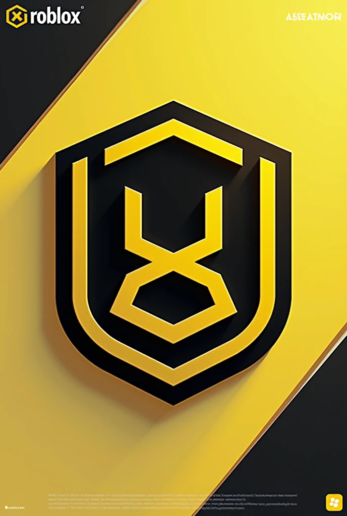 Create a roblox company logo with a phrase in black and yellow written infinitygames