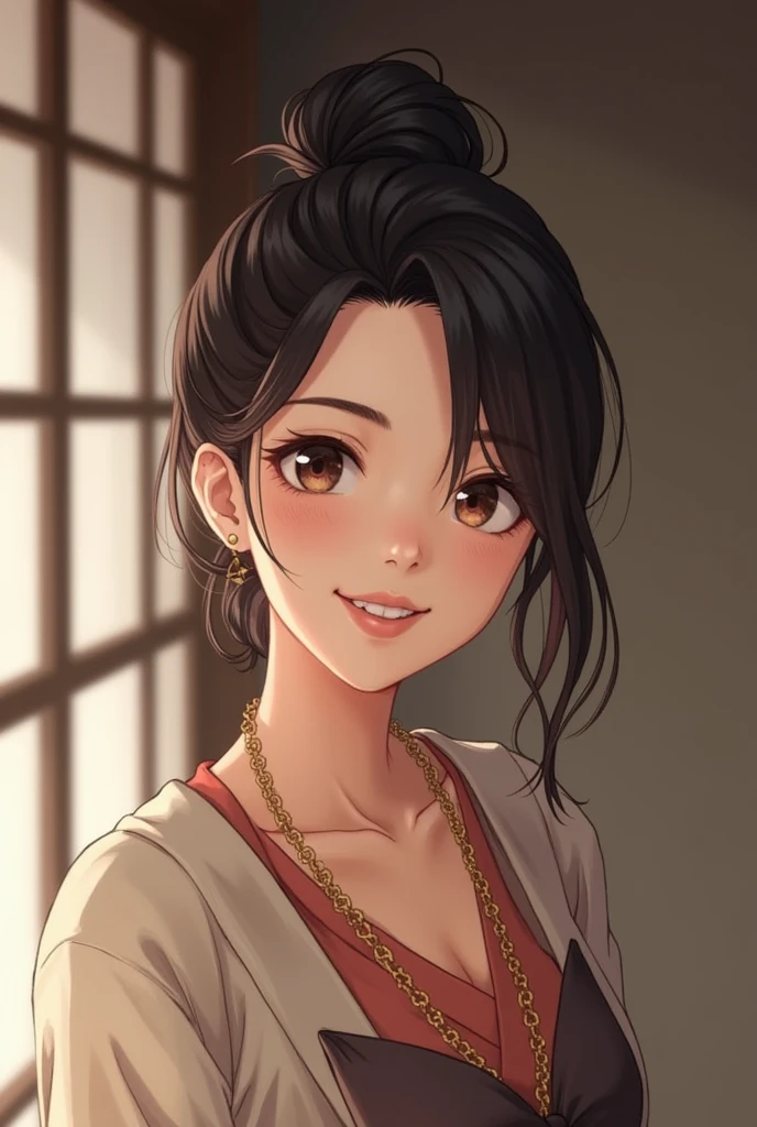 Japanese、Smiling woman、Mouth slightly open