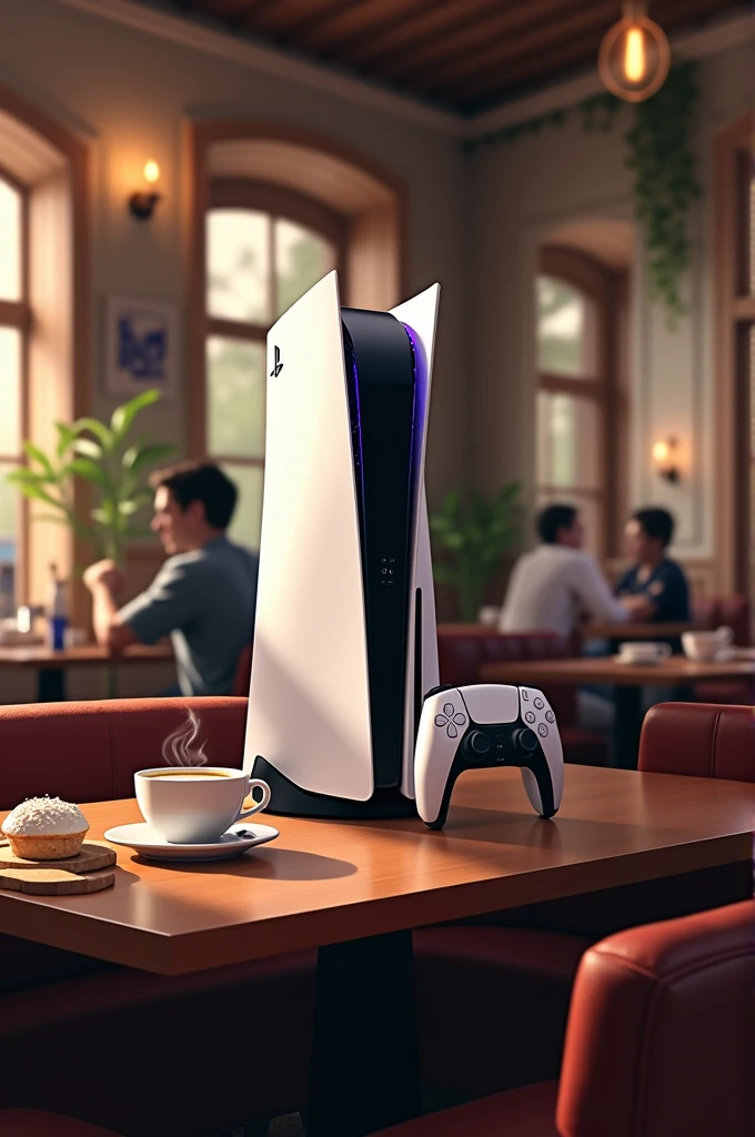 A cool ps5 setup inside a cafe