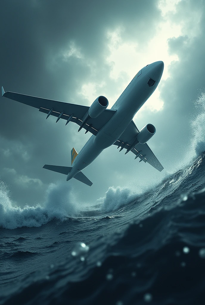 plane crashing in sea
