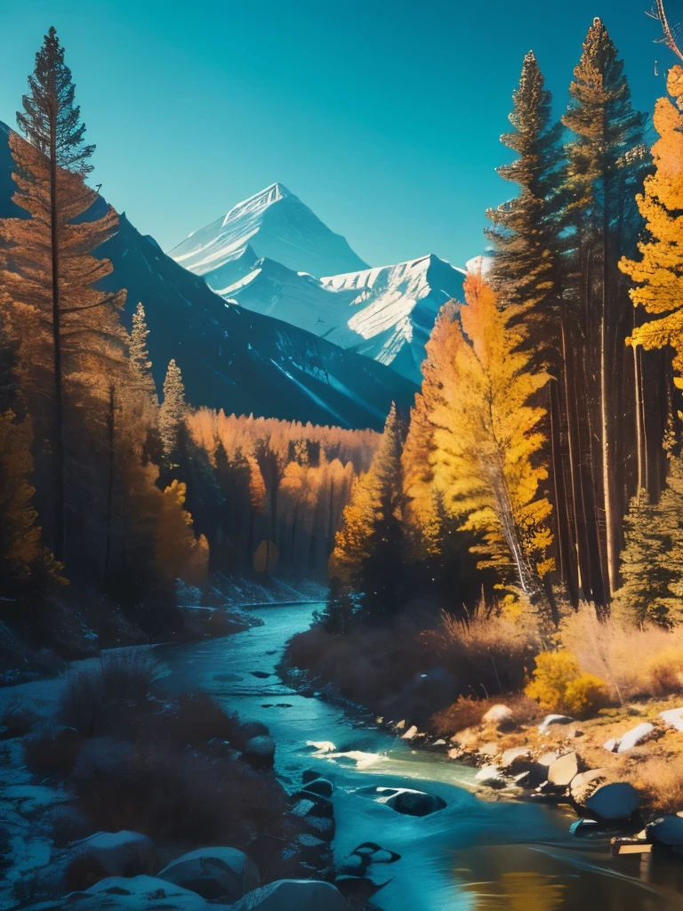 there is a river running through a forest with a mountain in the background, a photo by Jim Murray, flickr, fine art, wyoming, rocky mountains and a river, colorado mountains, mountains river trees, colorado, mountains and rivers, gorgeous scenery, scenic mountain setting, breath taking beautiful, beautiful setting, creek, stunning scenery, rocky mountains, river running thru the middle