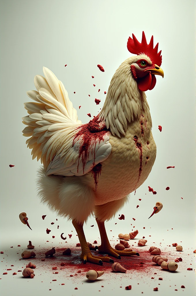 Chicken roasting her husband