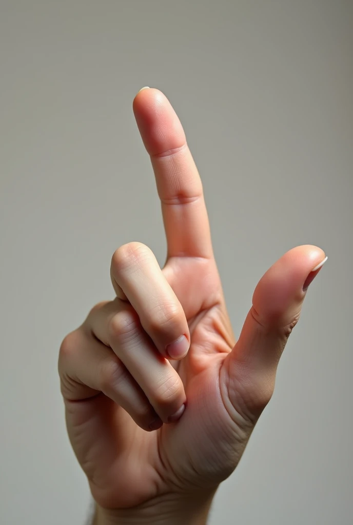 Picture of a penis with two fingers raised