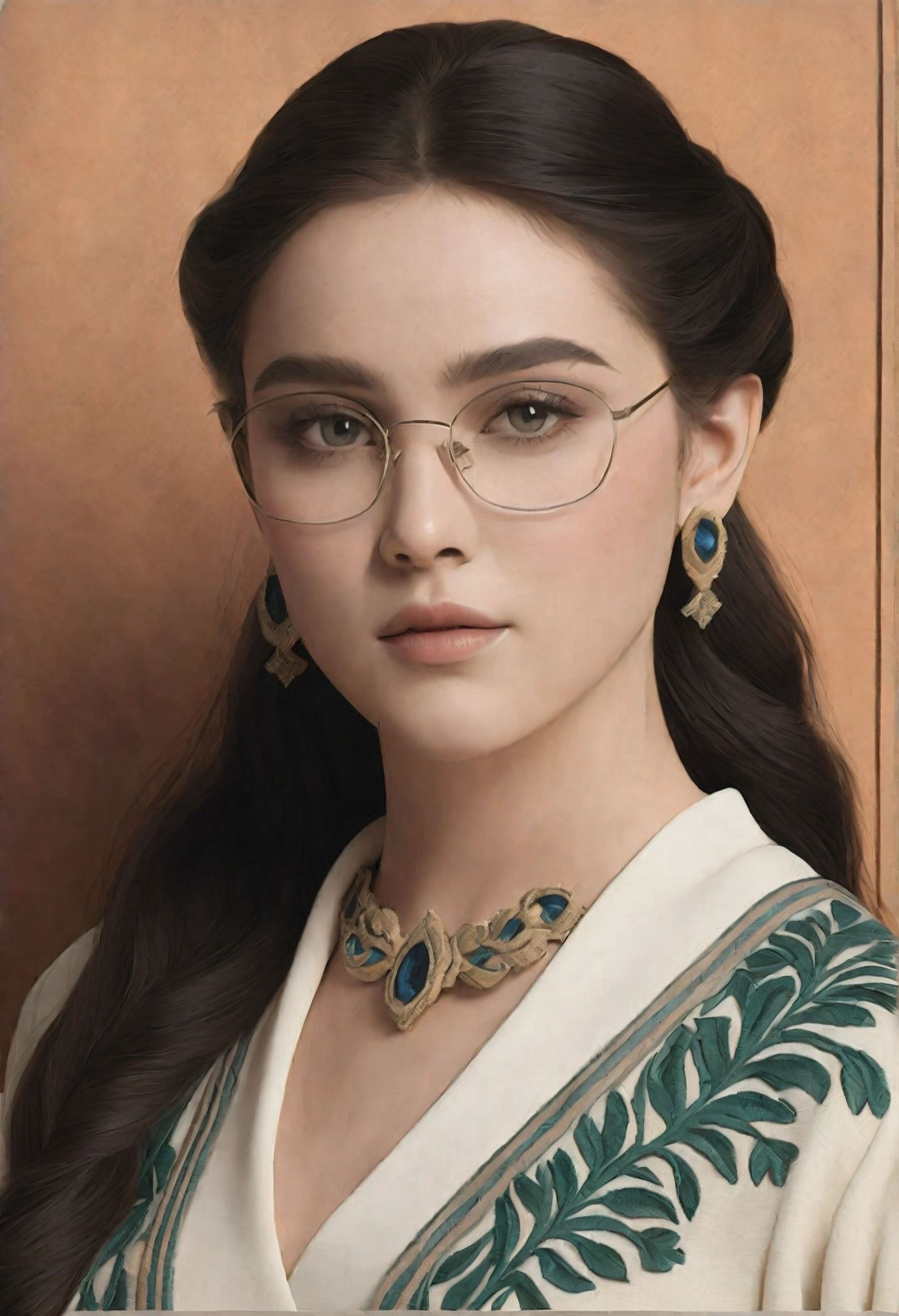Beutiful full size 
 girl in nerd style 