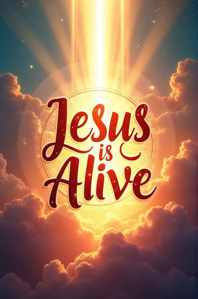 Crie uma arte com um lettering com a frase: Jesus is alive