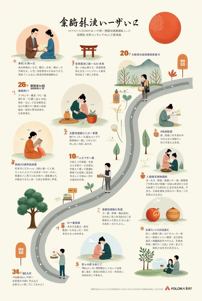 Japanese infographics painting
