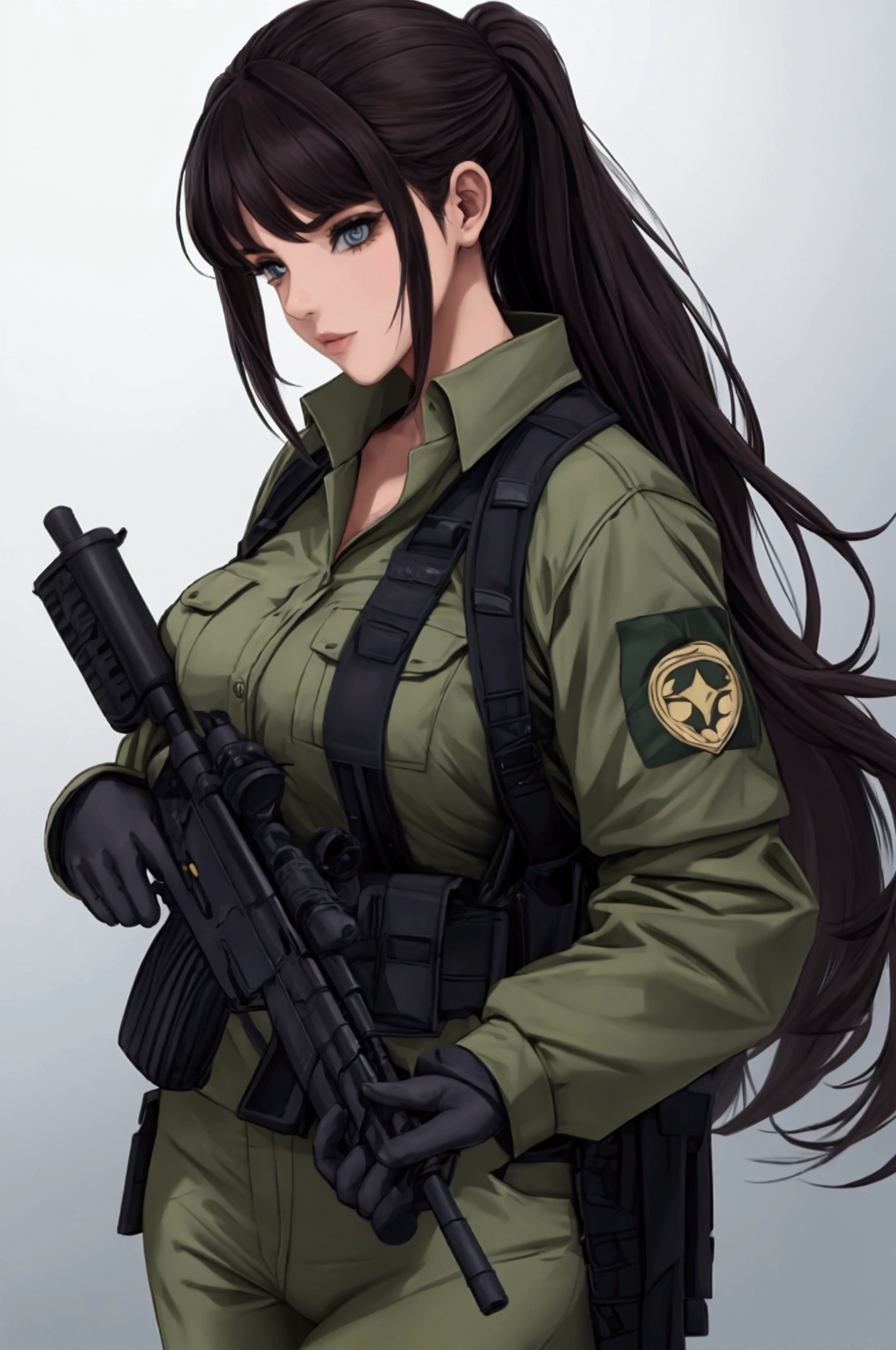 woman holding rifle