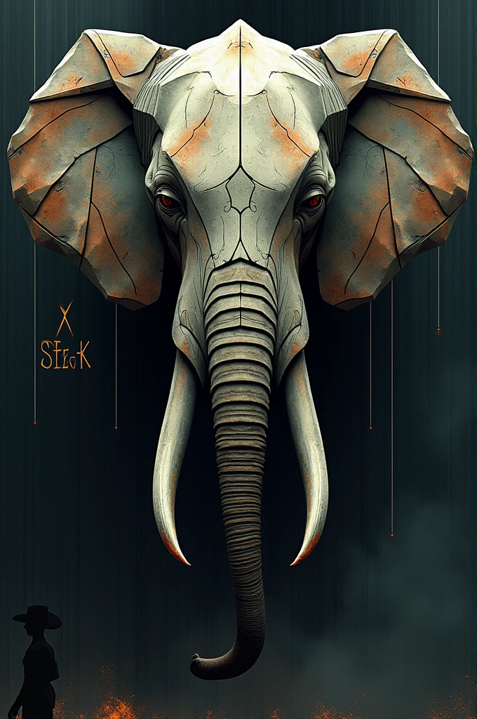 "STEI-K" and abstract elephant head