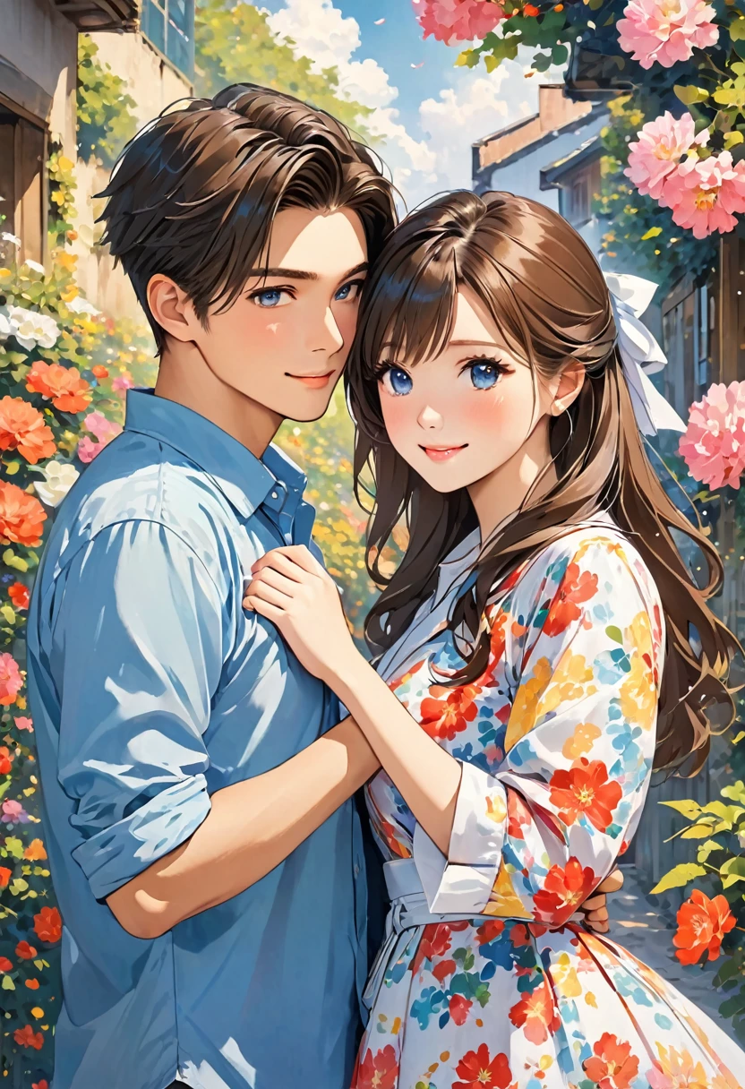1boy, 1girl,couple,