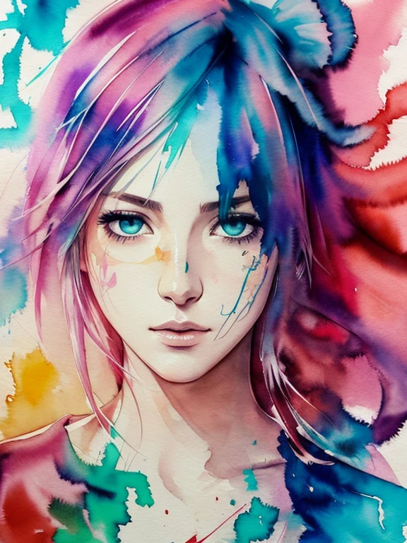 (((Agnes Cecile:1.3, watercolor))), precise lineart:1.1, glowing design, ink drops, Final Fantasy XIII Character Lightning (Claire Farron), centered, key visual, intricate, highly detailed, breathtaking beauty, vibrant, Beautiful Muses, comprehensive cinematic, ((Carne Griffiths, Conrad Roset)), autumn lights, (the most beautiful portrait in the world:1.4), (masterpiece, best quality),