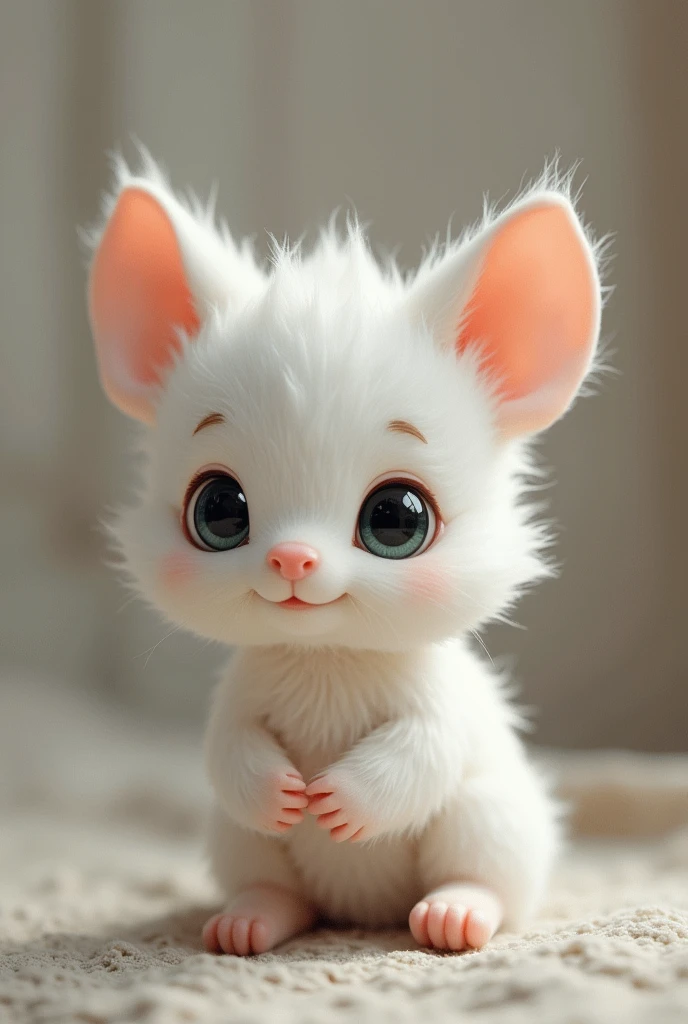 It&#39;s small and kinda cute,The ears are all white,The hands and feet are smaller,
