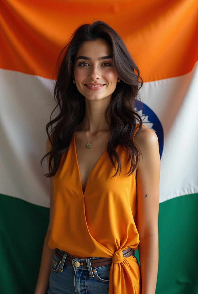 Create a stylish image of my name for my dp with beautiful indian flag with my name rinku arora