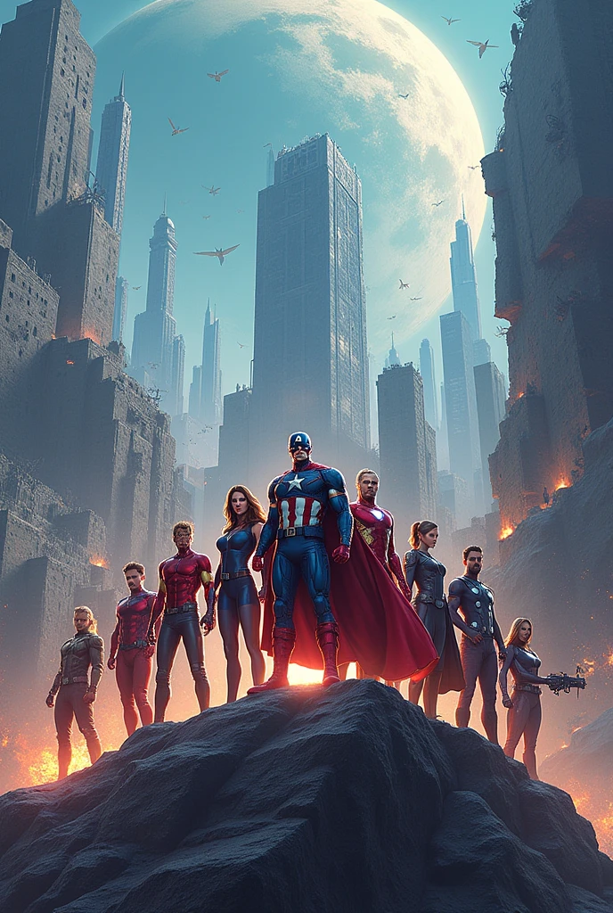 All Avengers with title of Marvel Avengers Dimations of world spred