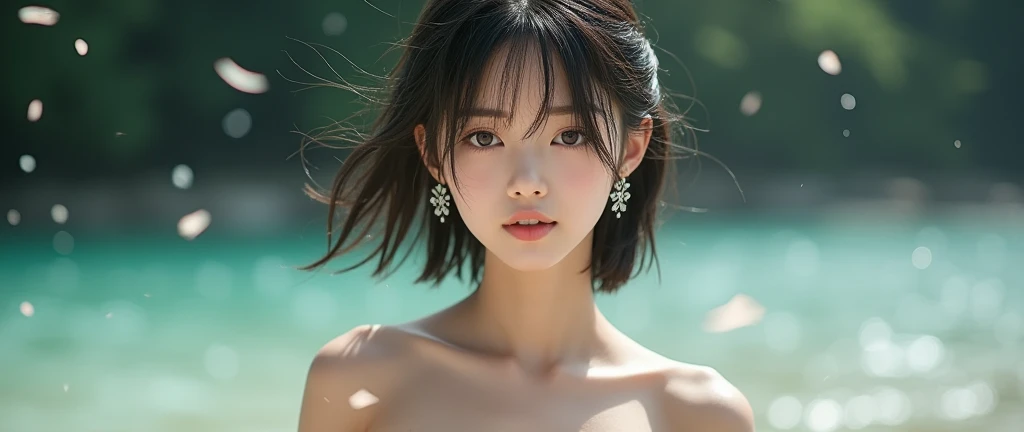 1 girl, (strapless micro bikini:1.5), (Looking into the camera)、Beautiful Japanese actresses, ((Small, flat chest:1.5))、Photogenic, ((Close-up of face:1.5))、Yukihime, Long eyelashes, Snowflake Earrings,strapless micro bikini、
(RAW Photos, highest quality), (reality, reality的:1.4), (Flying debris),
Beautiful details, Beautiful lip detail, Highly detailed eyes and face,
BREAK is perfect anatomy, The whole body is thin, Small breasts, (short hair:1.3), Angel'smile,
Crystal Skin, Wake up, Capture the light