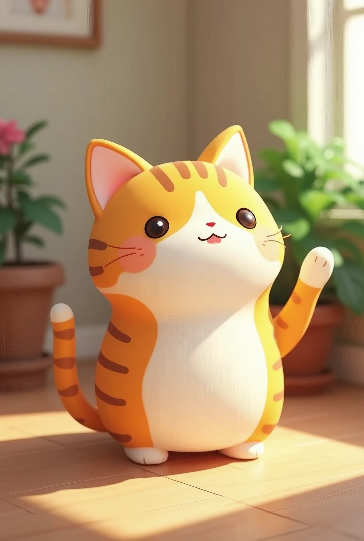 (masterpiece:1.2,Highest quality,High resolution),(Super detailed),8k,wallpaper,(Best illustrations,Anime Style),(Cute calico cat mascot character:2.0),Isometric 3D Diorama,Matte Paint,Gentle lighting,Simple design