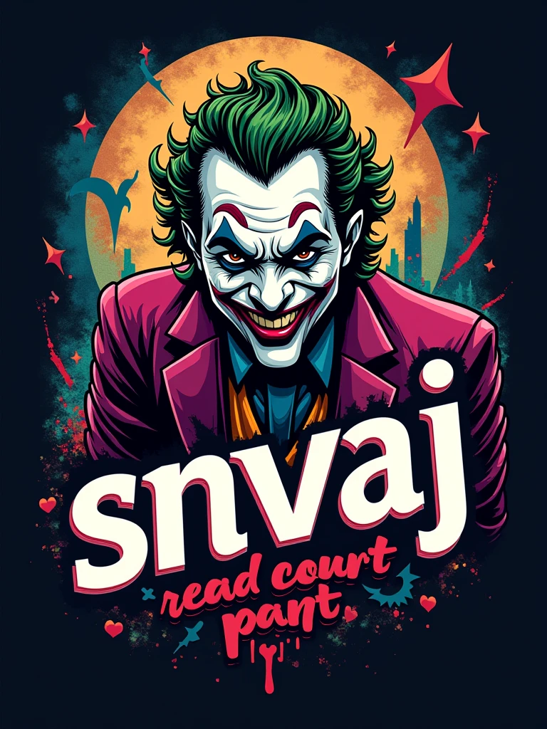 logo “snvaj" joker,joker background joker theme for read court pant joker